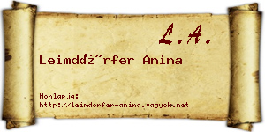 Leimdörfer Anina névjegykártya